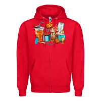 Red Basketball coffee cups Zipper Hoodie - HowdyJamesFarm