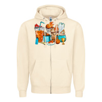 Sandshell Basketball coffee cups Zipper Hoodie - HowdyJamesFarm