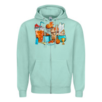 Seafoam Basketball coffee cups Zipper Hoodie - HowdyJamesFarm