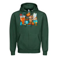 Sports Green Basketball coffee cups Zipper Hoodie - HowdyJamesFarm