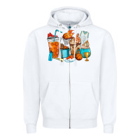 White Basketball coffee cups Zipper Hoodie - HowdyJamesFarm