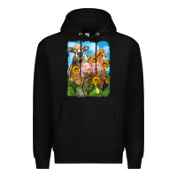 Black farm animals wagon olivia Premium Hoodie - OliviaCreatesArt