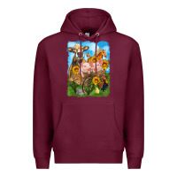 Burgundy farm animals wagon olivia Premium Hoodie - OliviaCreatesArt