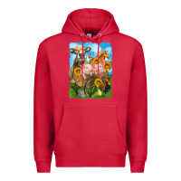 Cardinal farm animals wagon olivia Premium Hoodie - OliviaCreatesArt