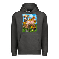 Charcoal Heather farm animals wagon olivia Premium Hoodie - OliviaCreatesArt