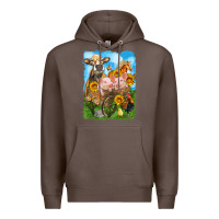 Coffee farm animals wagon olivia Premium Hoodie - OliviaCreatesArt
