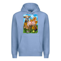 Colony Blue farm animals wagon olivia Premium Hoodie - OliviaCreatesArt