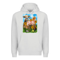 Dove Grey farm animals wagon olivia Premium Hoodie - OliviaCreatesArt