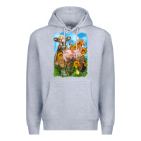Heather Grey farm animals wagon olivia Premium Hoodie - OliviaCreatesArt
