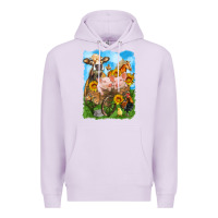 Lilac farm animals wagon olivia Premium Hoodie - OliviaCreatesArt