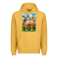 Mustard farm animals wagon olivia Premium Hoodie - OliviaCreatesArt