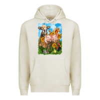 Oatmeal Heather farm animals wagon olivia Premium Hoodie - OliviaCreatesArt