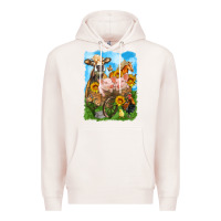 Pale Pink farm animals wagon olivia Premium Hoodie - OliviaCreatesArt