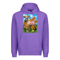 Purple farm animals wagon olivia Premium Hoodie - OliviaCreatesArt