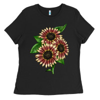 Black strawberry blonde sunflower Ladies Tee - LillyAllenDesigns