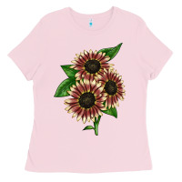 Bubblegum Pink strawberry blonde sunflower Ladies Tee - LillyAllenDesigns