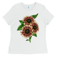 White strawberry blonde sunflower Ladies Tee - LillyAllenDesigns