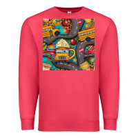 Cardinal school bus coffee and star with leopard seamless pattern bbs Premium Sweatshirt - BundleAndBundleShop
