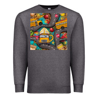 Charcoal Heather school bus coffee and star with leopard seamless pattern bbs Premium Sweatshirt - BundleAndBundleShop