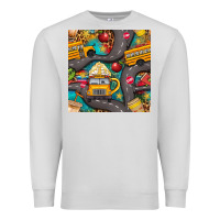 Dove Grey school bus coffee and star with leopard seamless pattern bbs Premium Sweatshirt - BundleAndBundleShop