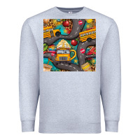 Heather Grey school bus coffee and star with leopard seamless pattern bbs Premium Sweatshirt - BundleAndBundleShop