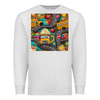 Oatmeal Heather school bus coffee and star with leopard seamless pattern bbs Premium Sweatshirt - BundleAndBundleShop
