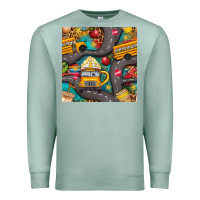Seafoam school bus coffee and star with leopard seamless pattern bbs Premium Sweatshirt - BundleAndBundleShop