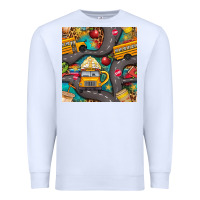 White school bus coffee and star with leopard seamless pattern bbs Premium Sweatshirt - BundleAndBundleShop