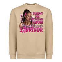 Mushroom i fought for my life and i won afro woman Heavyweight Sweatshirt - NancyCooperArtShop