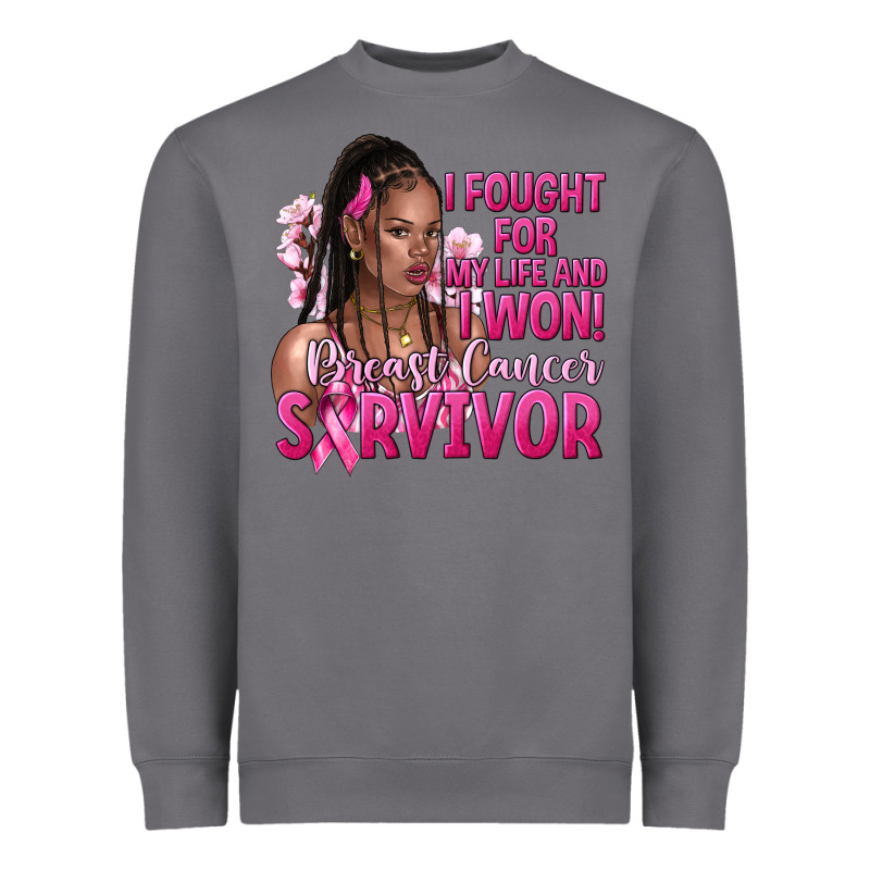 I Fought For My Life And I Won Afro Woman Heavyweight Sweatshirt by NancyCooperArtShop | Teevron