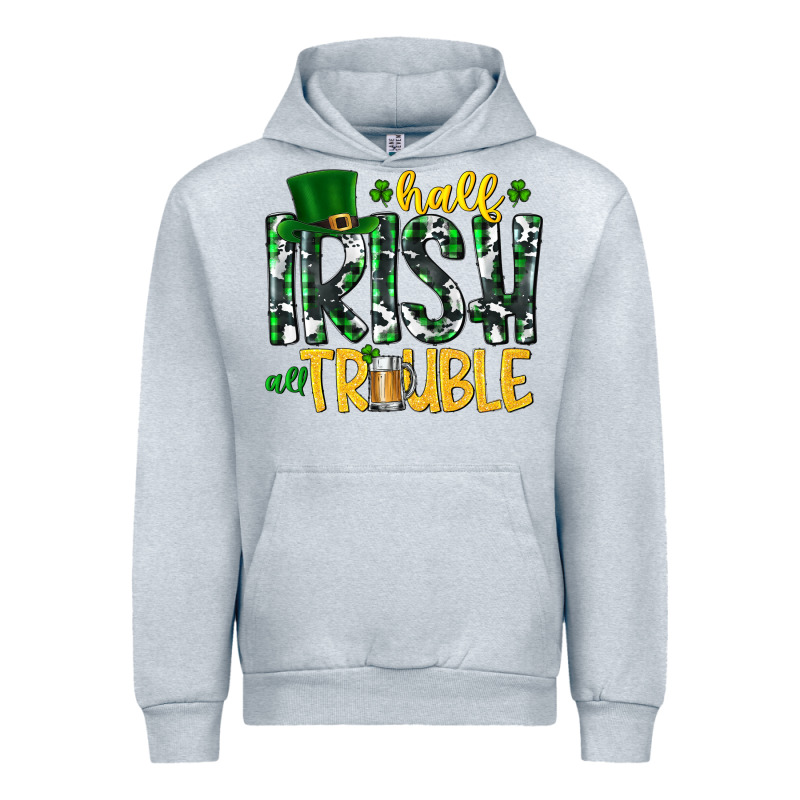 Half Irish All Trouble Urban Hoodie by CowhideDigitalArt | Teevron