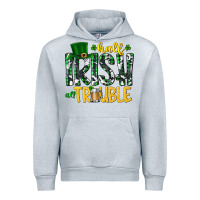 Heather Grey Half Irish All Trouble Urban Hoodie - CowhideDigitalArt