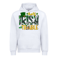 White Half Irish All Trouble Urban Hoodie - CowhideDigitalArt
