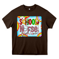 Chocolate Brown Western School Nurse Heavy Core Tee - LillyAllenDesigns