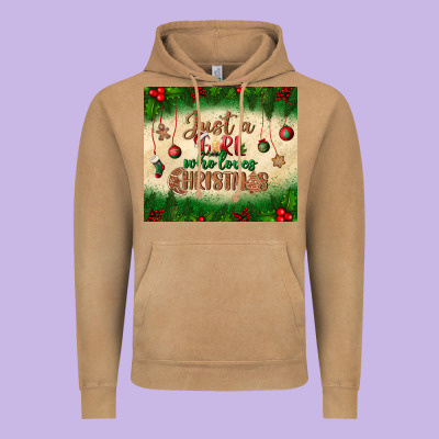 Just A Girl Who Loves Christmas Tumbler Vintage Hoodie Designed By Bundleandbundleshop