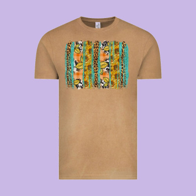 Fall Sunflower Brushstroke Vintage Tee Designed By Bundleandbundleshop