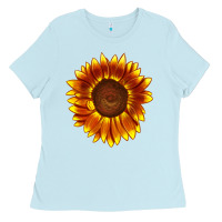 Baby Blue tiger eyes sunflower Ladies Tee - LillyAllenDesigns