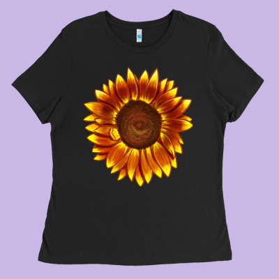 Tiger Eyes Sunflower Ladies Tee Designed By Lillyallendesigns