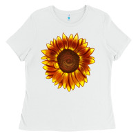 White tiger eyes sunflower Ladies Tee - LillyAllenDesigns