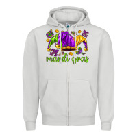 Mardi Gras With Jester Hat Zipper Hoodie | Teevron