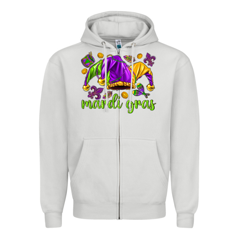 Mardi Gras With Jester Hat Zipper Hoodie by HowdyJamesFarm | Teevron