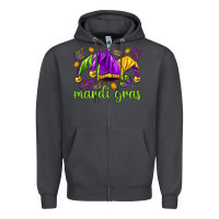 Smoke Mardi Gras with jester hat Zipper Hoodie - HowdyJamesFarm