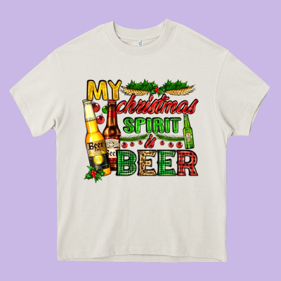 My Christmas Spirit Is Beer With Beer Bottles Heavy Core Tee Designed By Adodesignshop