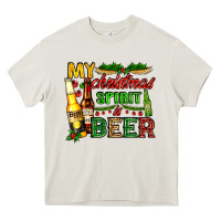Cream my christmas spirit is beer with beer bottles Heavy Core Tee - AdoDesignShop