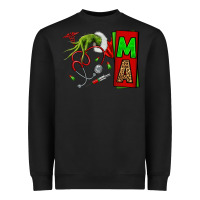Black Christmas Character Nurse Heavyweight Sweatshirt - NancyCooperArtShop