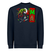Navy Christmas Character Nurse Heavyweight Sweatshirt - NancyCooperArtShop