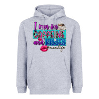 Heather Grey I run on caffeine and kisses Heavyweight Hoodie - FaDigitalArtStudio