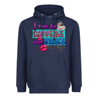 Navy I run on caffeine and kisses Heavyweight Hoodie - FaDigitalArtStudio