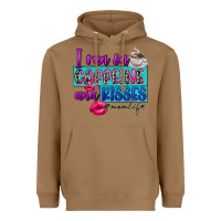 Toasted Coconut I run on caffeine and kisses Heavyweight Hoodie - FaDigitalArtStudio