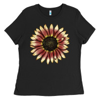 Black strawberry blonde sunflower Ladies Tee - LillyAllenDesigns